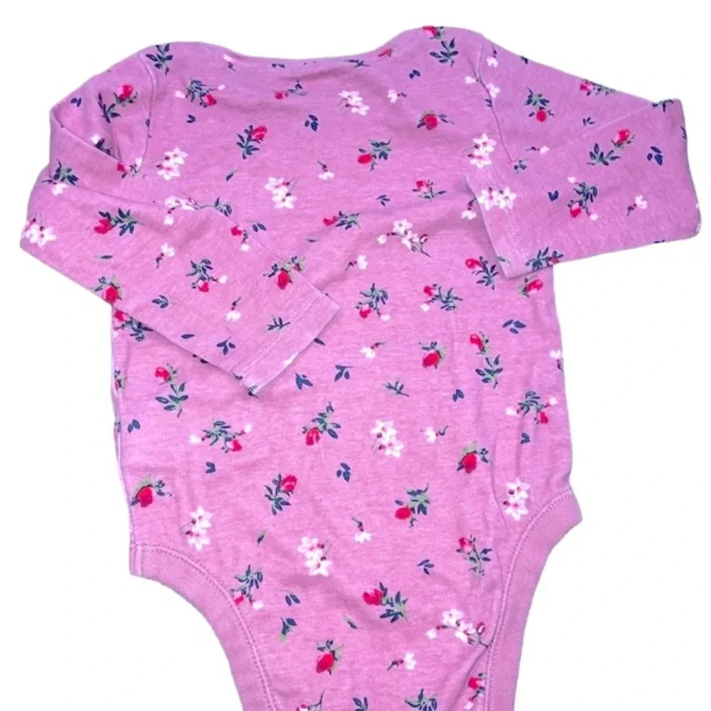 Old Navy pink floral onesie 12-18 months